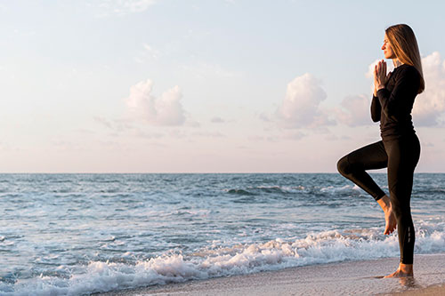 Tai chi on the beach